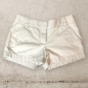 J. Crew Khaki Weathered Broken-In Classic Twill 3” Inseam Size 2 Chino Shorts.